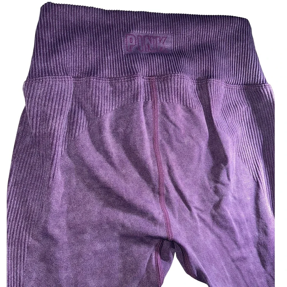 Victoria Secret PINK Seamless High Waist Drawstring Leggings Purple Small - Picture 8 of 8